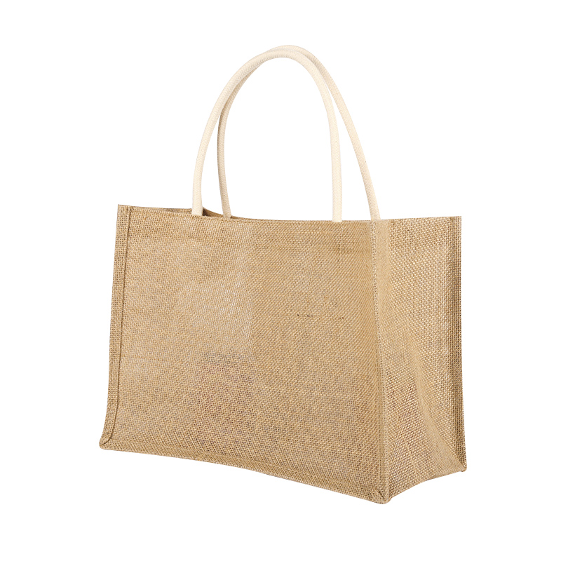 muji无印良品麻布布袋定制diy改造购物收纳黄麻购物袋