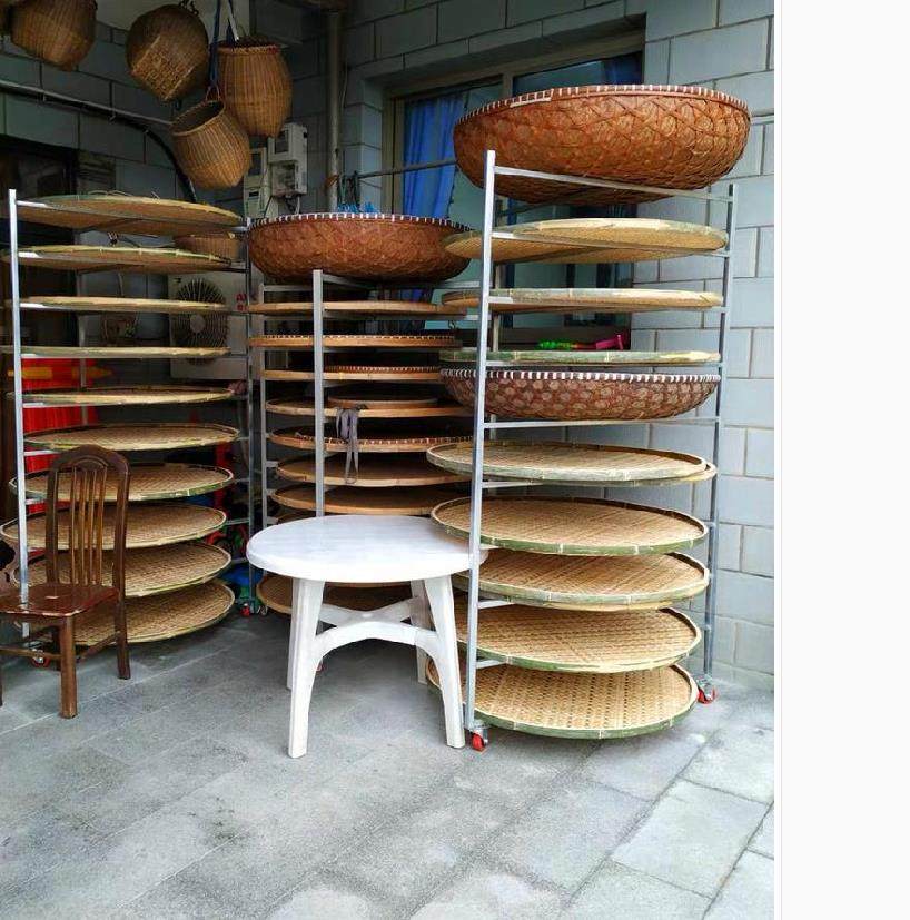 置物架户外有孔晒架晾晒功用新品制茶商用三角竹编