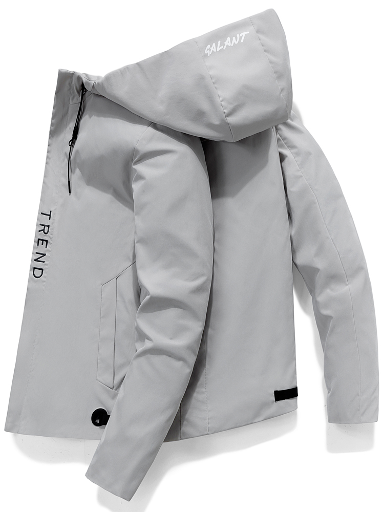 安德公牛男装秋季男士外套连帽宽松休闲服加绒加厚衣服运动夹克男