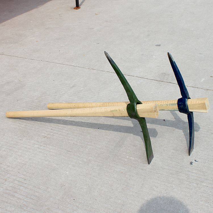 锻打洋镐钢镐纯钢鹤嘴锄头农具建筑工具大军镐