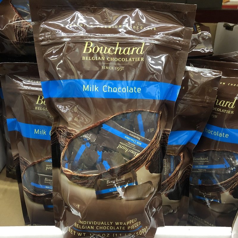 巧克力山姆比利时进口bouchard布夏黑500克牛奶薄片牛奶巧克力