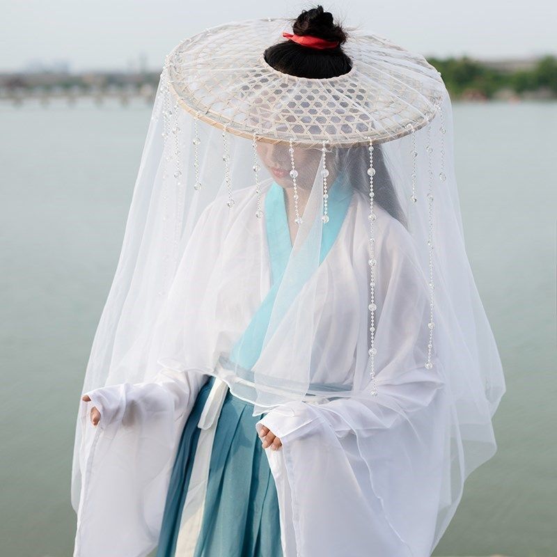 高档女影具代lay道唐男侠客古风面纱遮容幕篱帽子