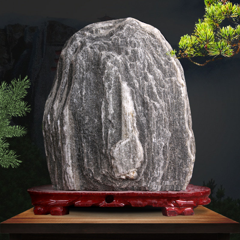 泰山石敢当镇室内玄关山石角化路冲天天然原石办公室摆件