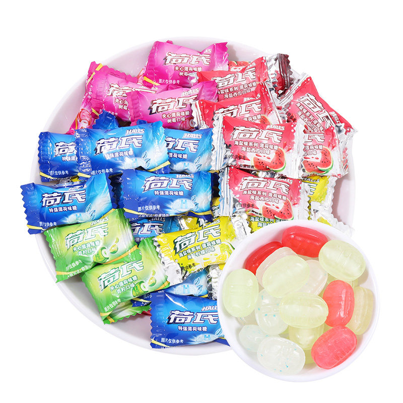 halls荷氏特强薄荷糖水水果硬糖青柠西瓜清新糖果