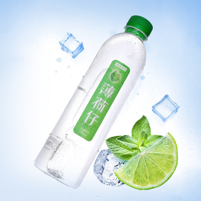 leas草本清凉薄荷食用风味饮料冰爽501mlx12瓶整饮用水