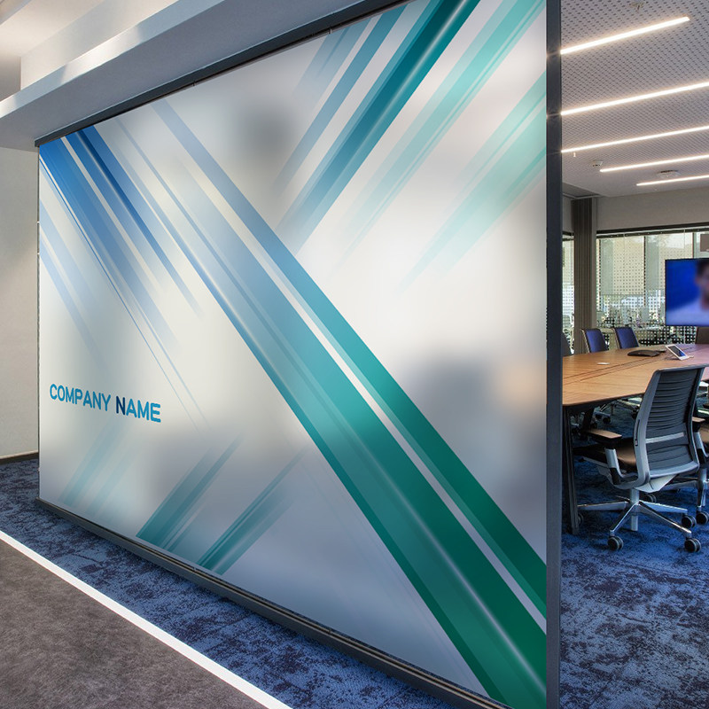 办公室uv磨砂静电防撞玻璃贴膜移门隔断透光玻璃膜