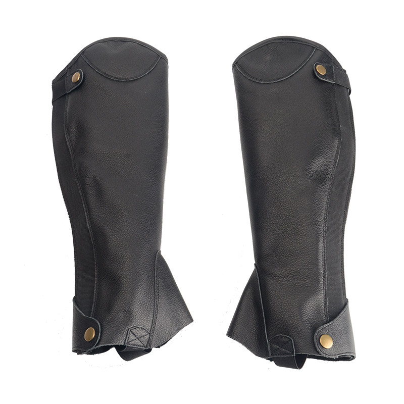 马术成人儿童护腿真皮骑马护具用品头层牛皮马术护腿