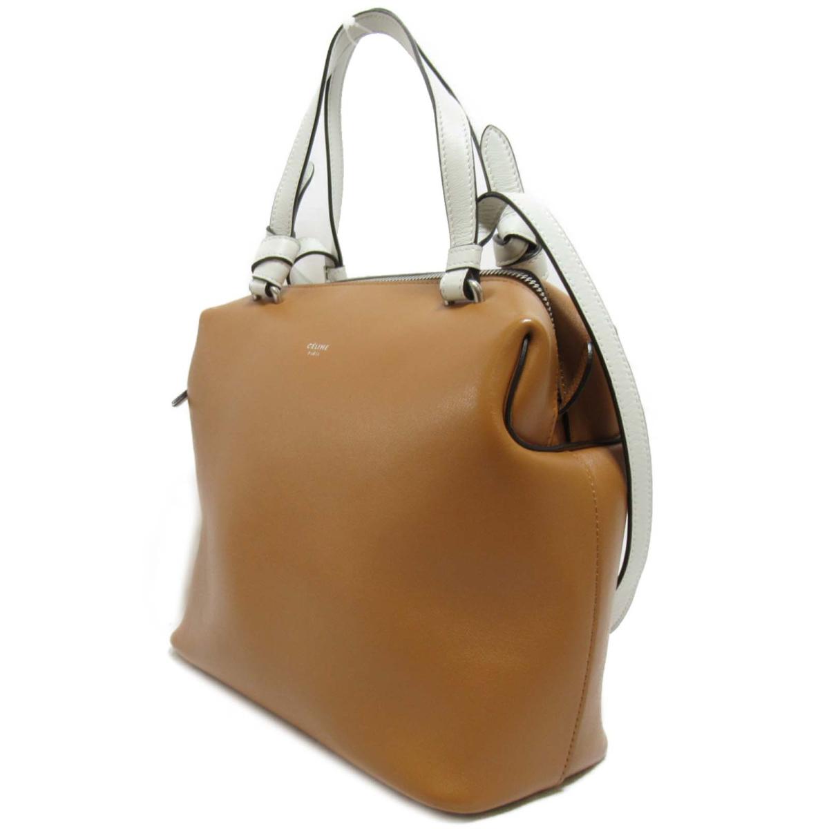 celine中古塞林斜挎包牛皮棕色女士包袋