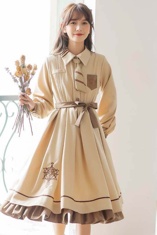 法式复古洛丽塔jk连衣裙女秋冬季学院风闺蜜装公主裙斗篷套装裙子