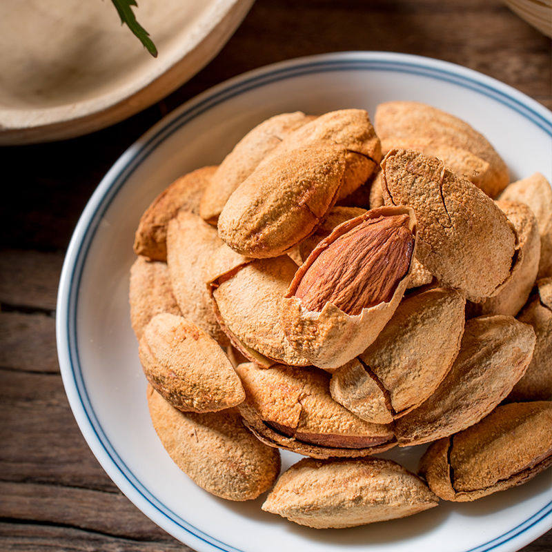 新货薄壳纸皮巴旦木500g连罐重坚果奶油杏仁零食批发1斤袋装50g  价格