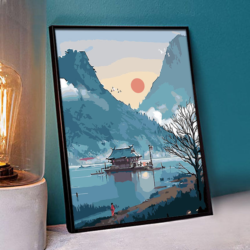 diy数字油画40x50画架学生填色成人手绘解压风景diy