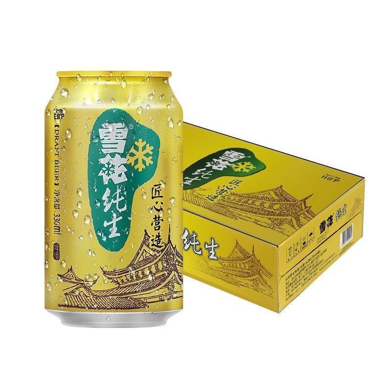 雪花纯生啤酒8度匠心营造330ml612整箱拉罐听装新日期特价包邮