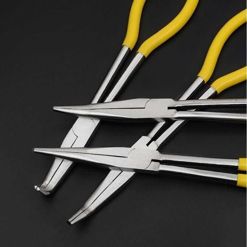 加长尖嘴钳子长嘴超长平口加长型加长16寸尖嘴m钳弯头13寸11咀尖