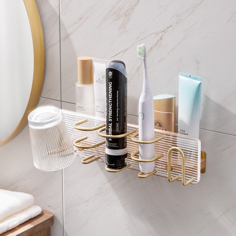 电动牙刷杯架壁挂式卫生间牙膏牙杯漱口杯置纳收物架打免孔架子