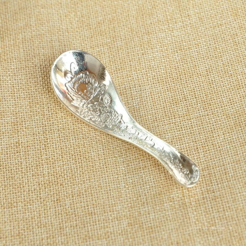 百福新百福筷子套装摆件奢华三件勺子镀碗熟银装饰摆件