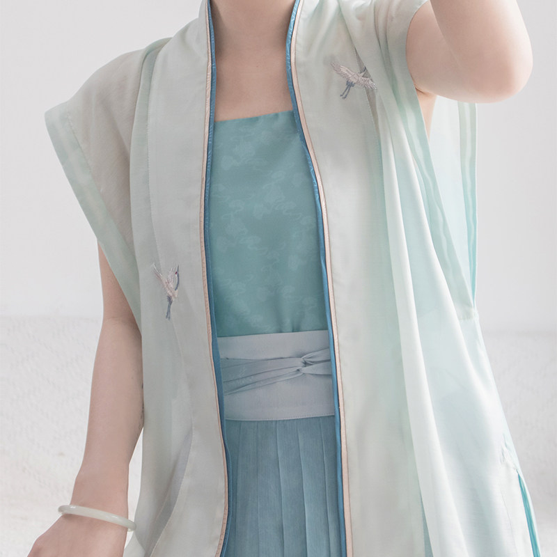 【青茑裳】重山青云山纹内搭吊带宋制汉服改良一片式宋抹日常款