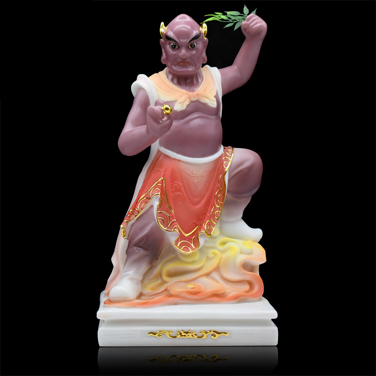 神像风伯雨师雷公电母汉白玉材质雷震子风神家用摆件