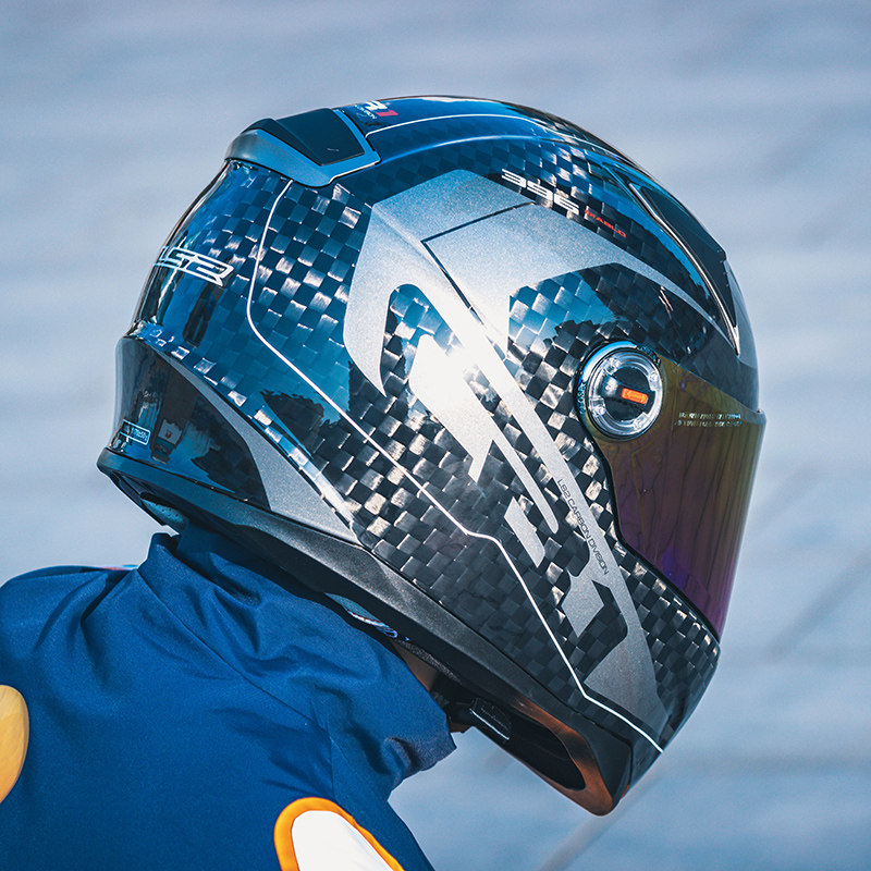 ls2摩托车头盔碳纤维全盔男女12k超轻轻量蓝牙摩托车头盔