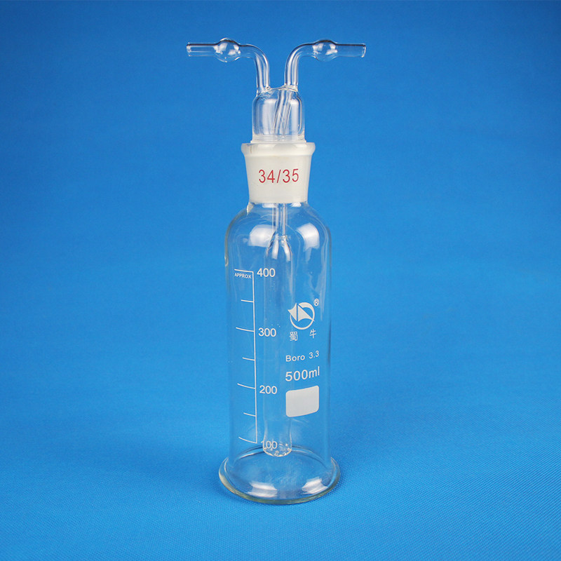 孟氏洗瓶气体洗瓶玻璃洗气瓶s250洗气瓶500ml多孔式吸收甲醛吸收