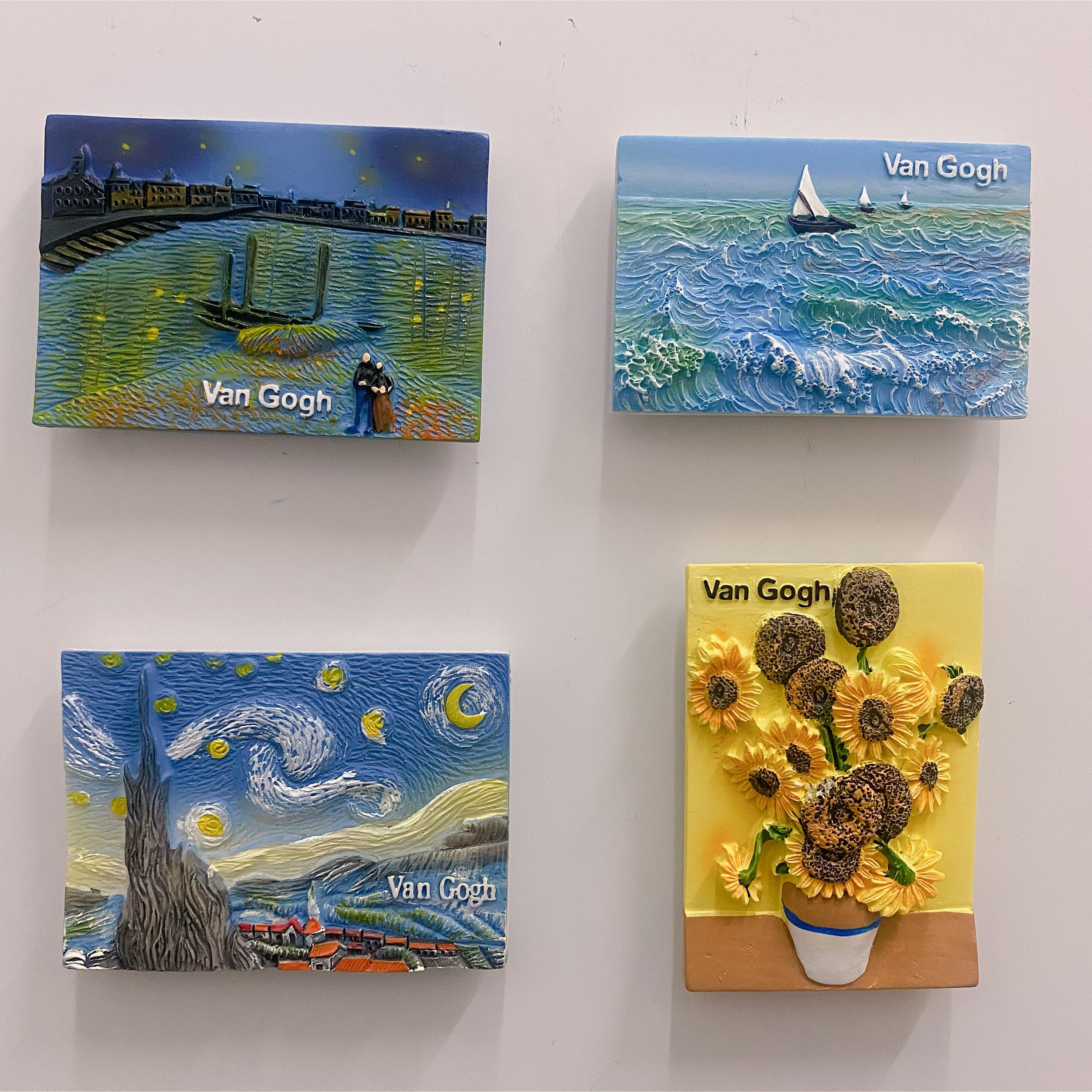 梵高向日葵星空名画冰箱贴现现代风景磁贴文化冰箱磁性贴