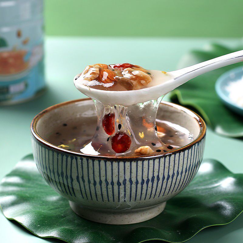 坚果藕粉羹西湖藕粉冲饮奇亚籽藕粉水果捞免煮即食营养早餐代餐