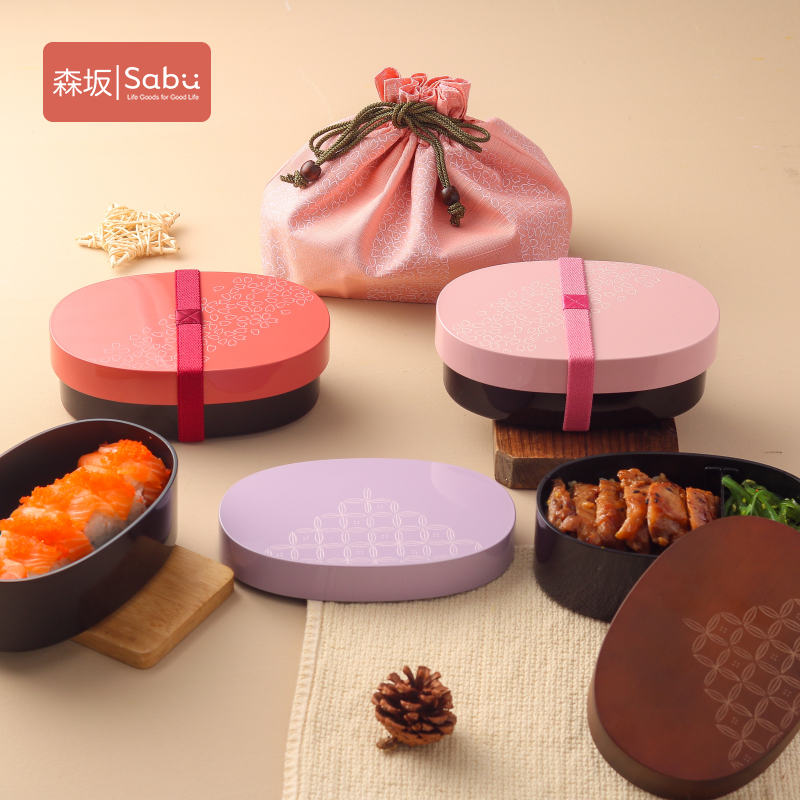 日本森坂sabu日式和风系列便当盒仿木质可加热樱花便当盒2754