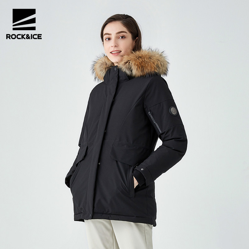 rockice户外工装加厚羽绒服外套冬季中长防风保暖羽绒衣