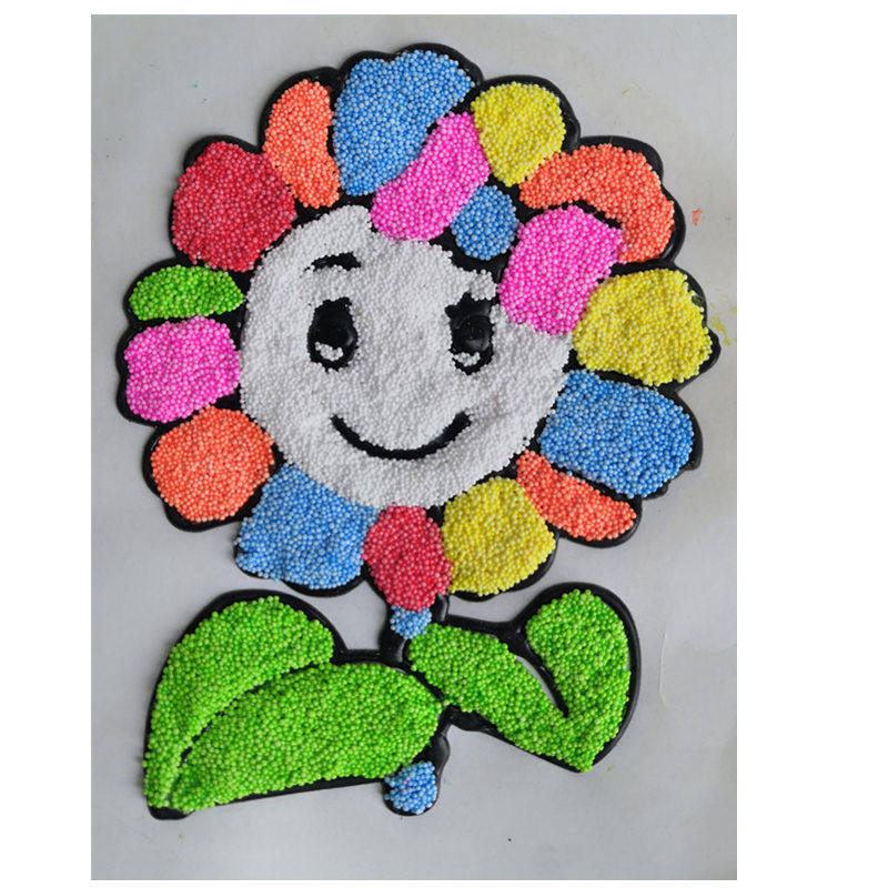 儿童画画色彩画板制作泥胶手工泥彩雪花泥画沙画