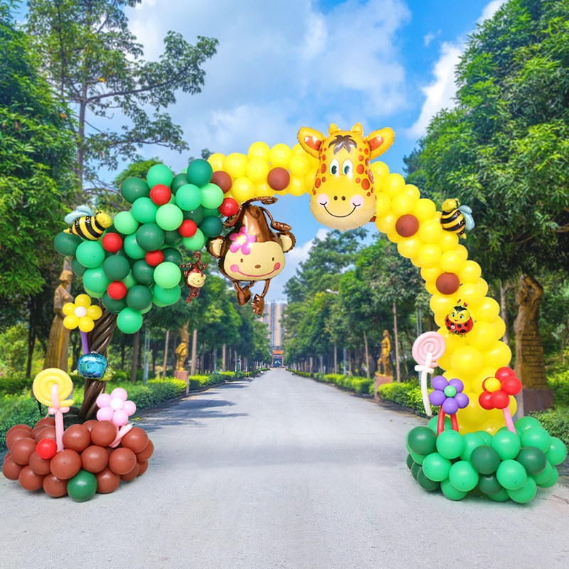 开学家居欢迎朋友典礼装饰幼儿园气球拱门我们气球