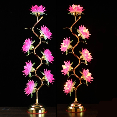 灯品荷花莲花供奉长明花灯前佛粉红家用观音荷花灯