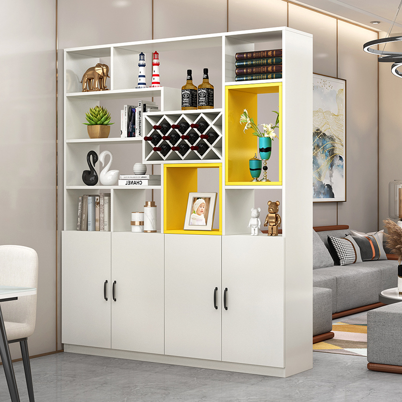 酒柜现代简约客厅实木隔断柜门门厅装饰双面屏风门厅