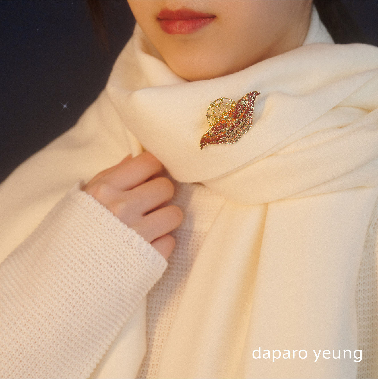 daparoyeung达普普罗天蚕蚕蛾蝴蝶女男设计师情侣胸针