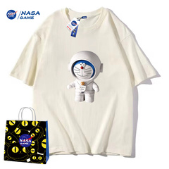 NASA GAME官网联名直播XC新品2024纯棉短袖t恤男女潮牌情侣装T恤价格比较