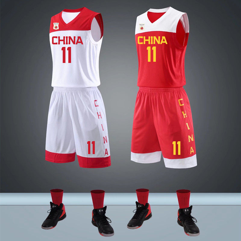 中国男篮球衣易建联国家队篮球套装定制组队训练篮球服