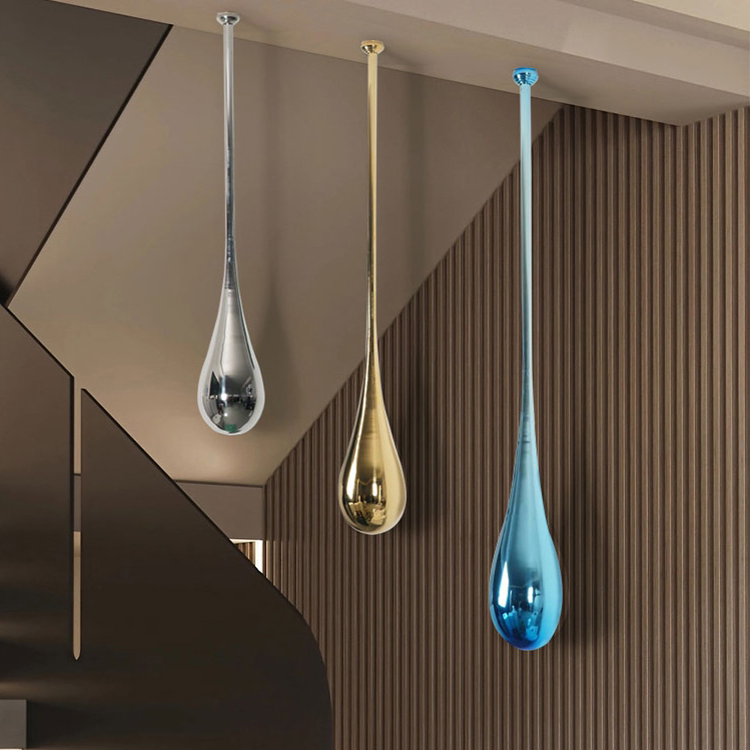 不锈钢吊顶水滴装饰挂件售楼部走道天花板吊饰美容院装饰摆件