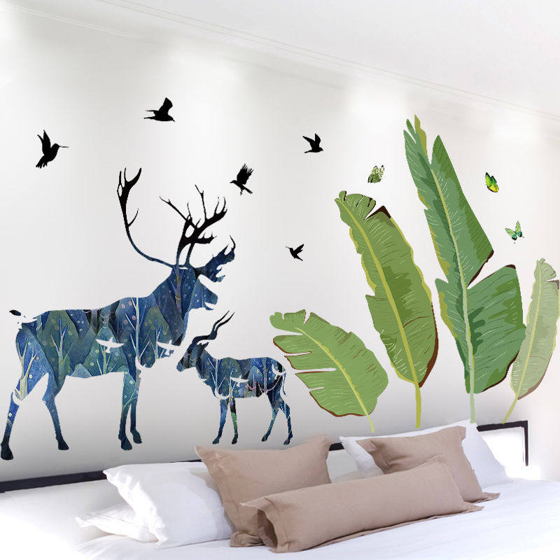 卧室海报墙贴男生创个意性麋鹿贴纸网红房间墙贴