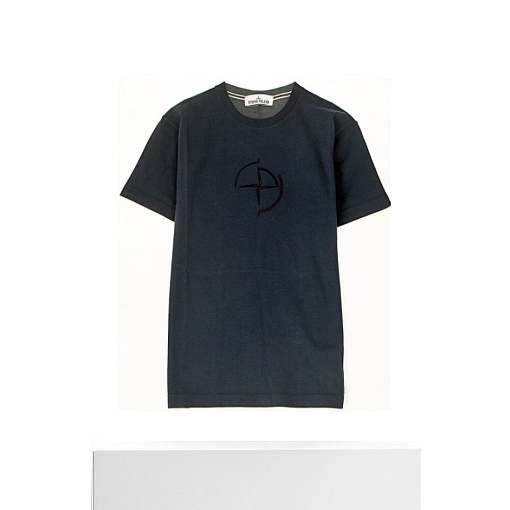 香港直邮stoneisland海军蓝色徽标印花短袖72152ns89t恤