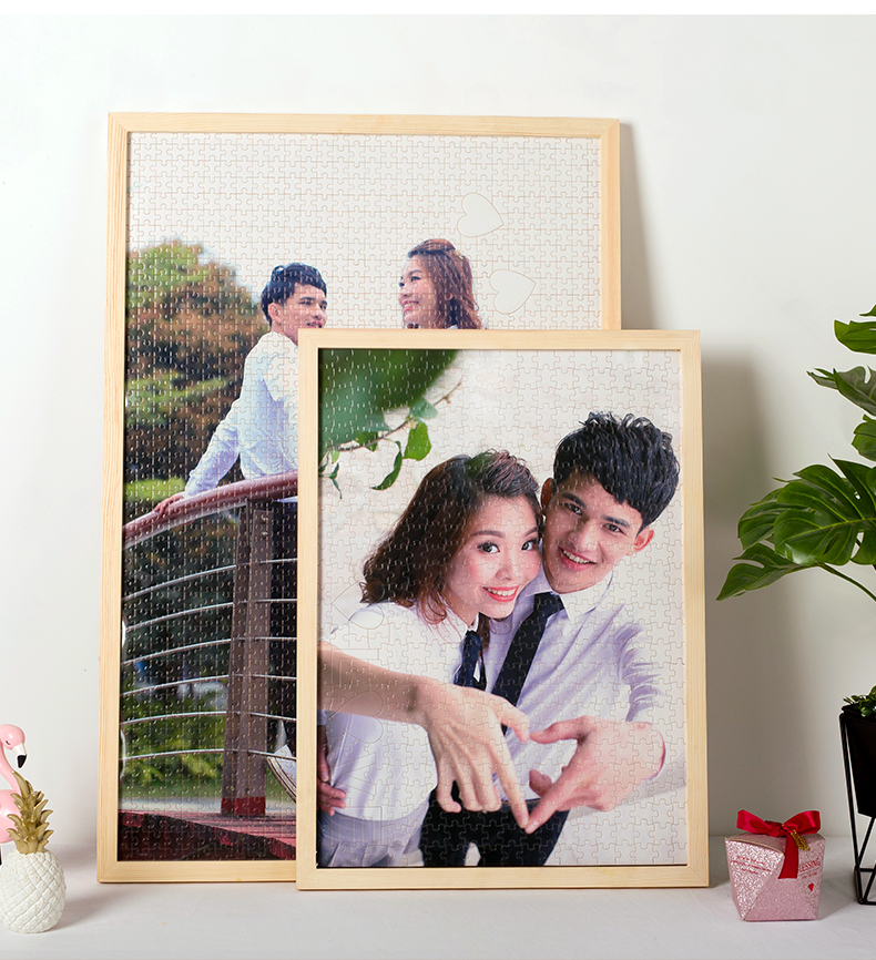 200片拼图照片定制人像像画真人diy女朋友情侣木版画