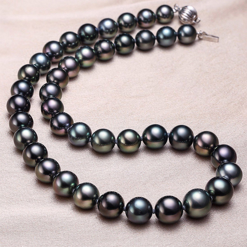 海瞳拉贡lagoon大溪地黑珍珠项链奢华气质海水正圆珠宝首饰正品-mc
