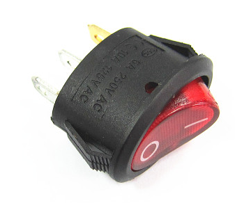 电水壶开关6a三档3脚椭圆电热船型带灯圆形船形开关