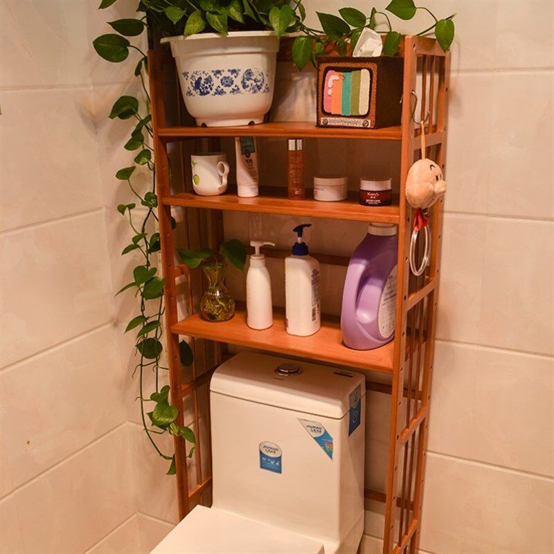 i实木浴室架坐便器架子厕所储物架落地脸盆架洗手卫生间马桶置物