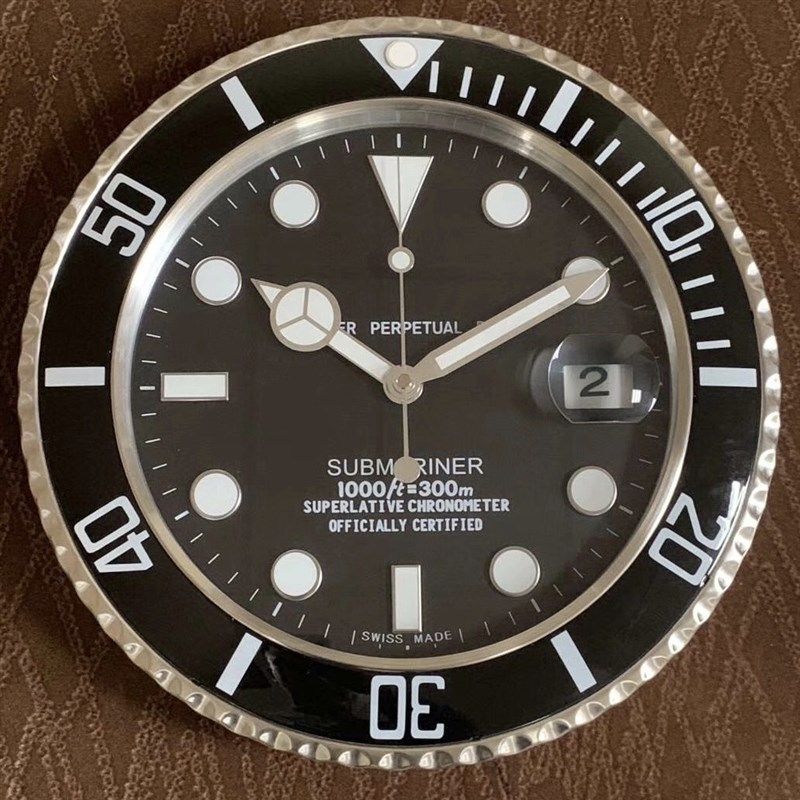 客厅游艇水鬼钟水鬼rolex劳力士时钟静音放大镜夜光挂钟