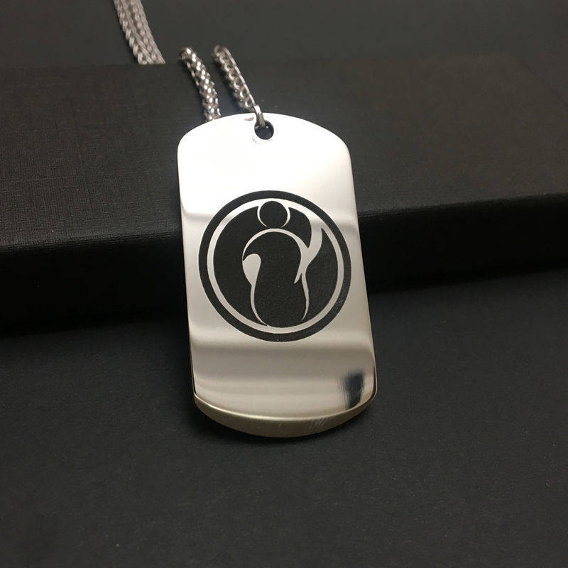 iginvictusgaming英雄联盟战队队徽项链钛钢个性激光项链
