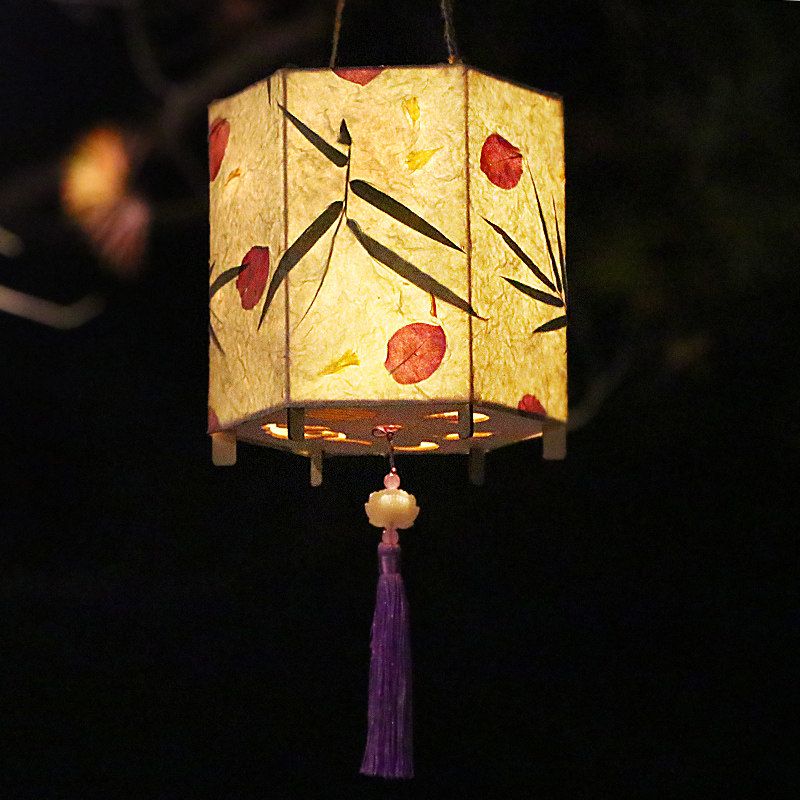 新年宫灯手提纸灯古风自制元宵节包自制材料diy灯笼