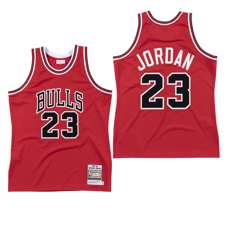 mitchellnba公牛队乔丹篮球服86赛季ness复古球衣au球员版