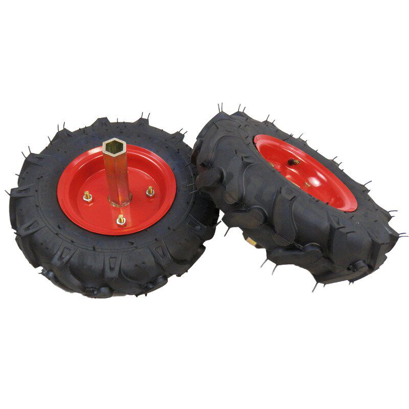 高档农机轮323轴微耕机橡胶轮胎行走人h土抓地胎松字机配胎50ins