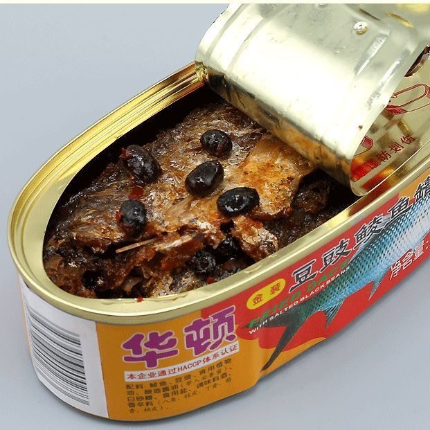 罐头华顿纯正豆豉鲮鱼方便速食肉制品即食下饭肉制品