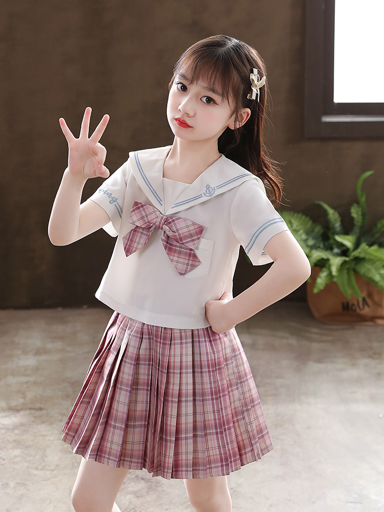 女童jk制服裙子夏季小学生连衣裙儿童童装学院套装
