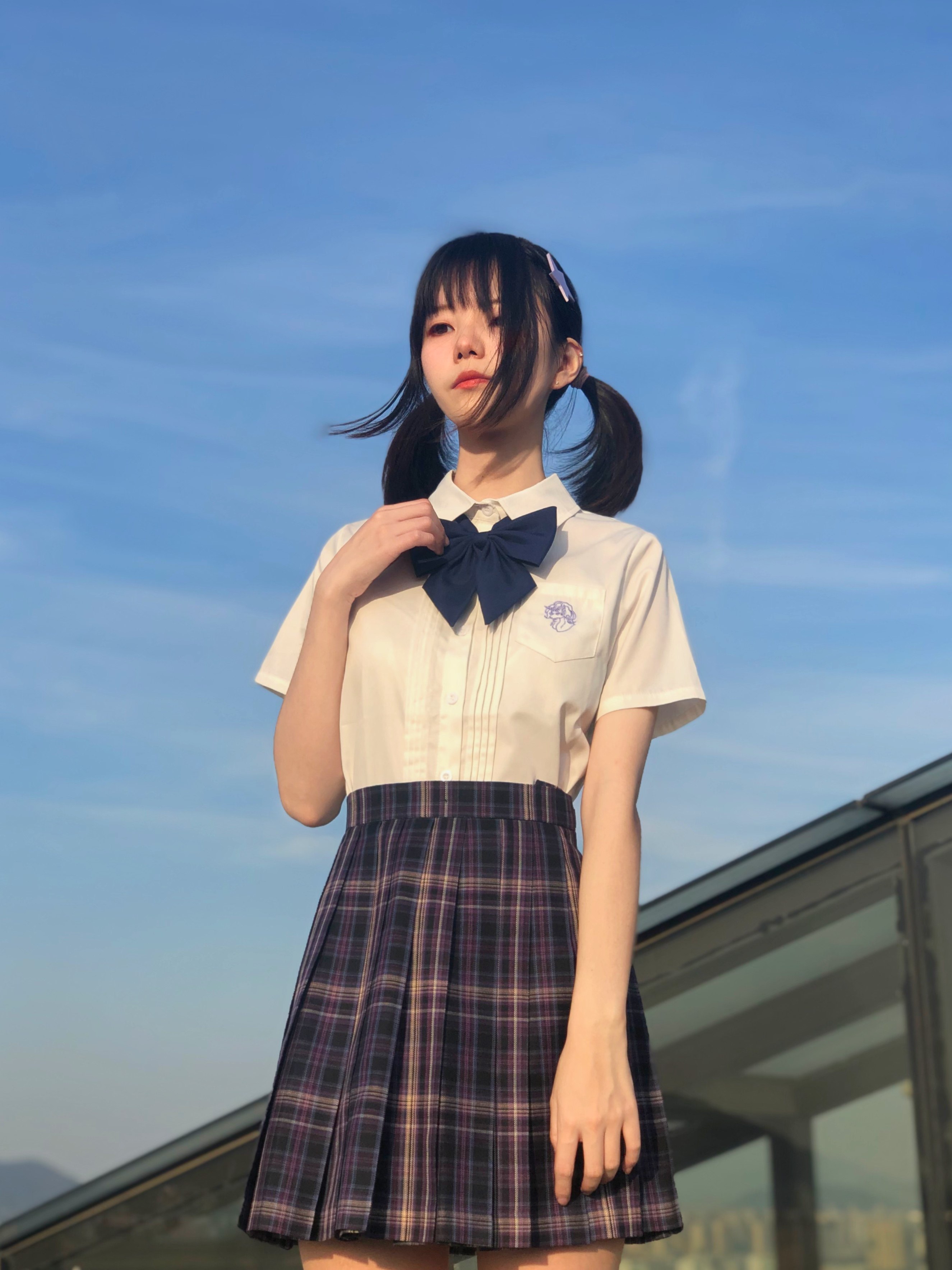 【一尺间】原创正品独角兽刺绣 jk 制服百搭短袖衬衫