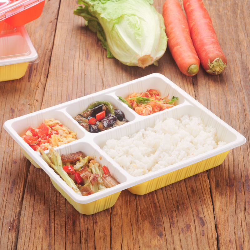 五格快餐大容量1500ml加厚打包便当带盖分一次性餐盒一次性餐盒